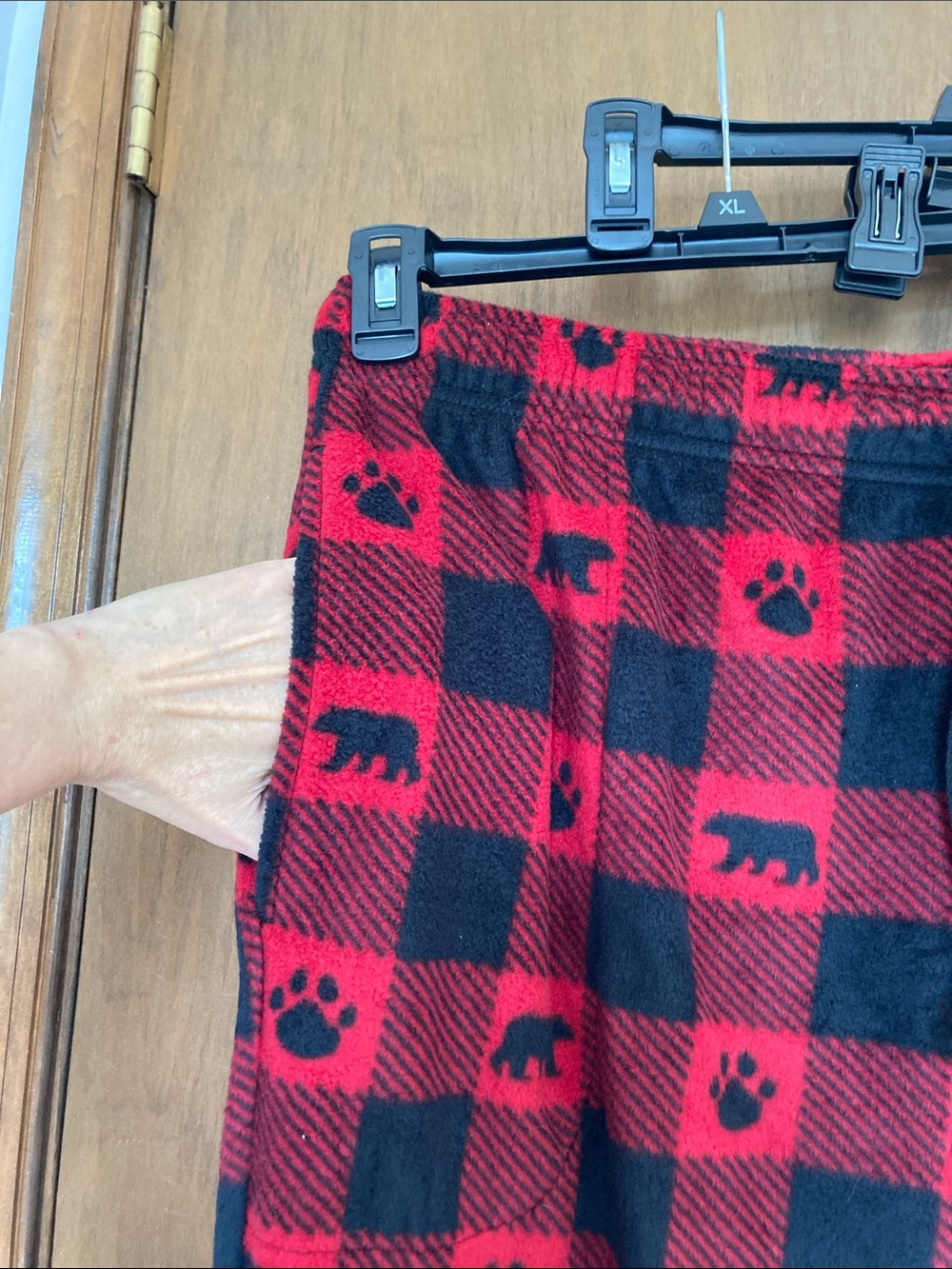 Cuddl Duds plaid print bear & paw print PJ pant w pockets sleepwear loungewear - Picture 16 of 17